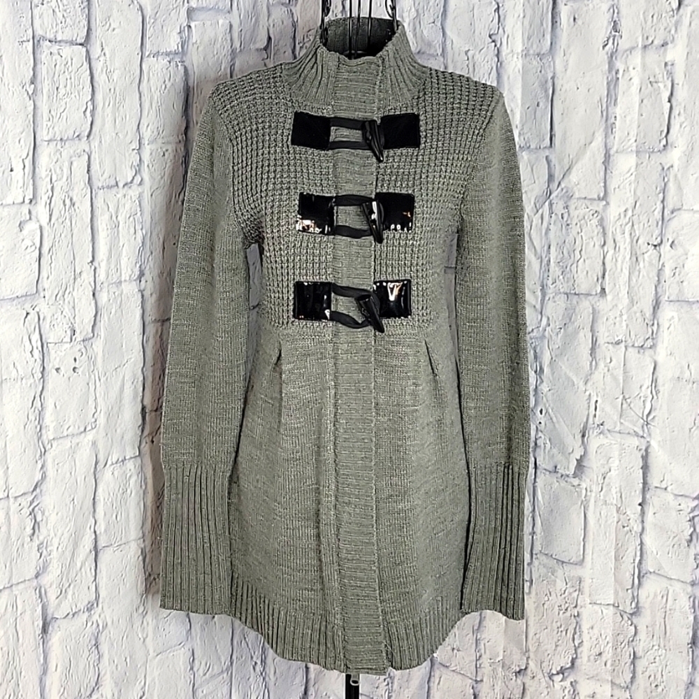 BONGO Gray Mid Length Sweater Cardigan Medium